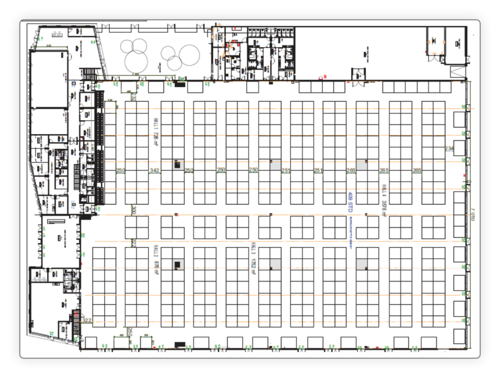 Plan pour les exposants du Palais des Congrès et des expositions Jacques Chirac à Valence pour le salon AutoValeN7